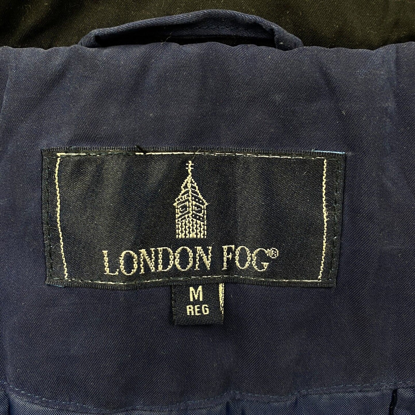 Vintage LONDON FOG Navy Blue Hooded Parka Jacket Coat Size M