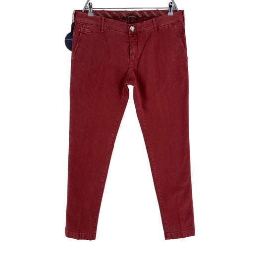 Jacob Cohen Herren 667 C Rote Slim Chinohose Hose Größe W38 L36 Made in Italy