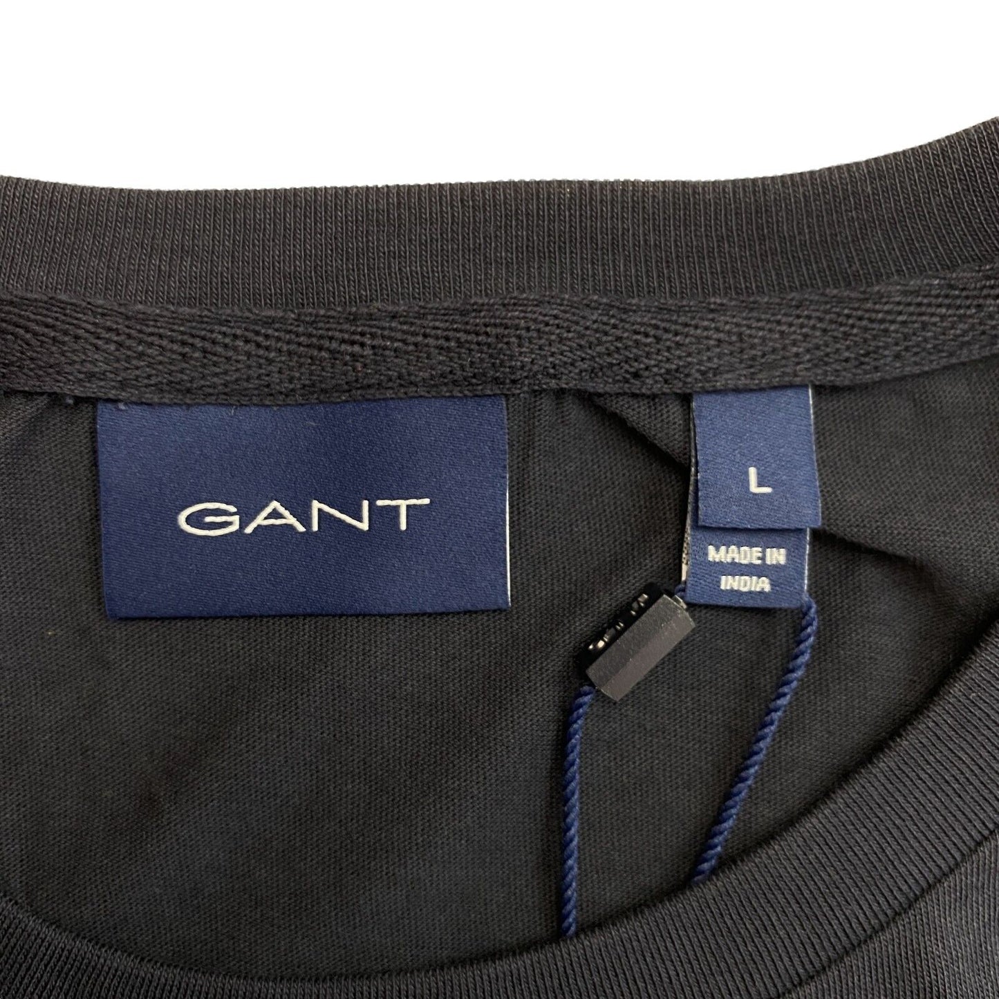 GANT T-Shirt mit Rundhalsausschnitt und Logo, Marineblau, Größe L