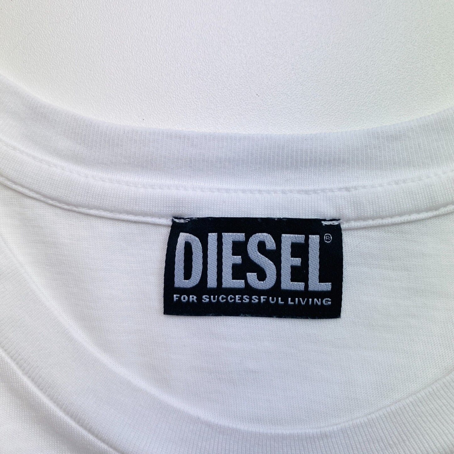 DIESEL Women White T_SILY_B3 Crew Neck SS T Shirt Size L