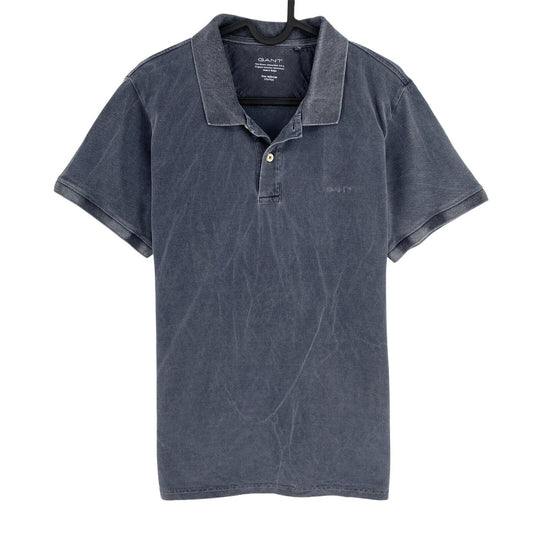 GANT Men Greyish Blue Sun Faded Pique Short Sleeve Polo Shirt Size M