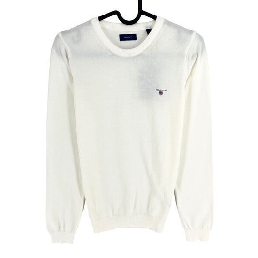 GANT Women White Cotton Crew Neck Jumper Sweater Size XS