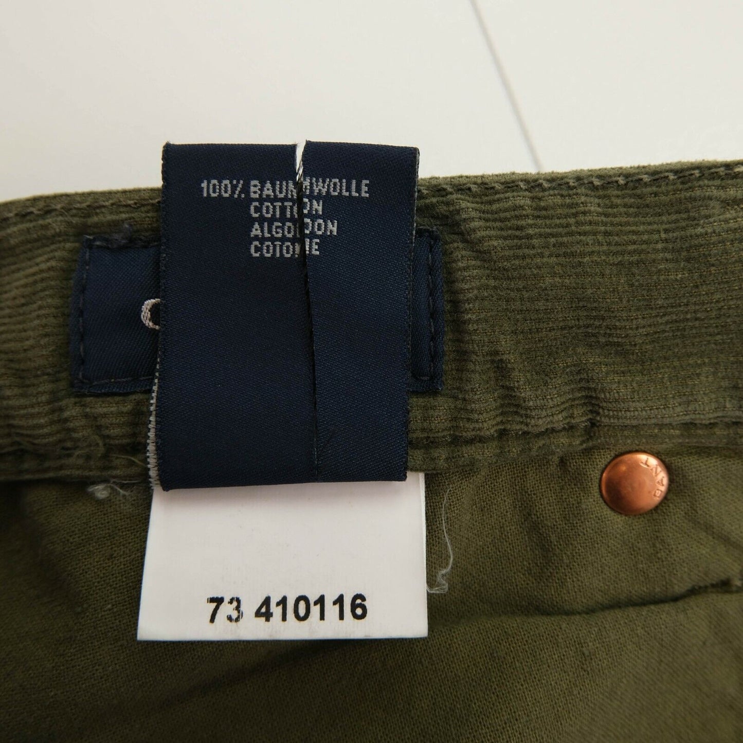 GANT Green Velvet Fresh 5 Pockets Cord Stretch Size W27 L32 W29 L34 W31 L34