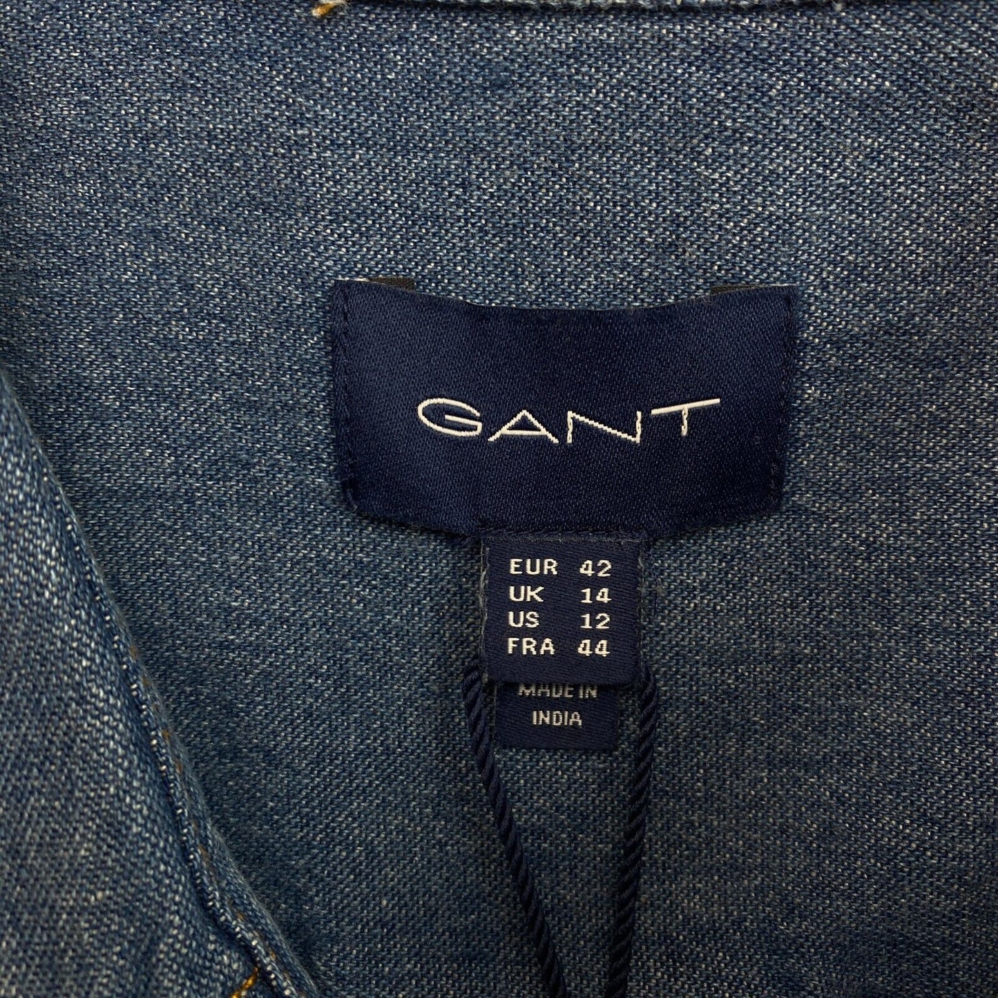 GANT Women Navy Blue Denim Sawtooth Long Sleeves Shirt Size EU 42 UK 14 US 12