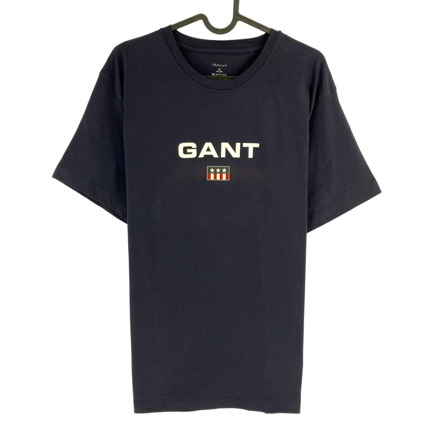 GANT Men Navy Blue Logo Crew Neck Short Sleeves T Shirt Size XL