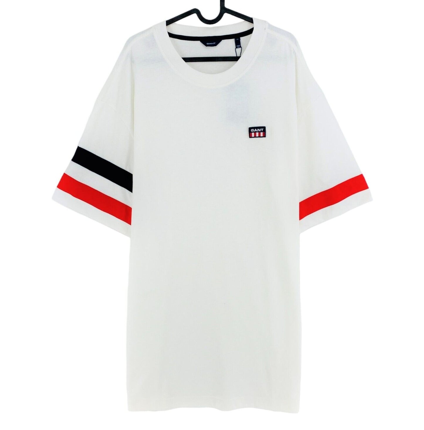 GANT Blanc Rétro Logo Manches Courtes T-shirt Robe Taille XL