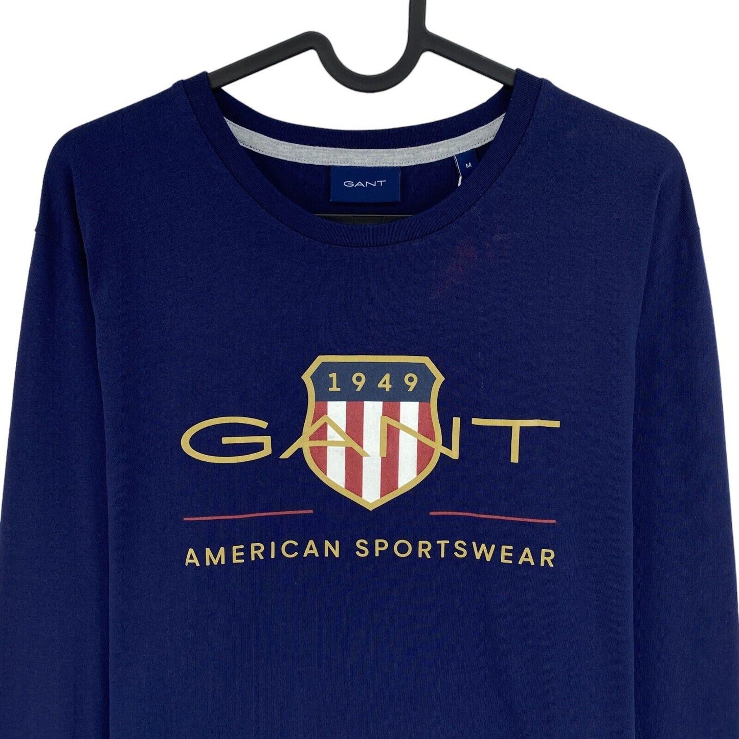 GANT T-shirt à manches longues et col rond Archive Shield bleu marine taille M