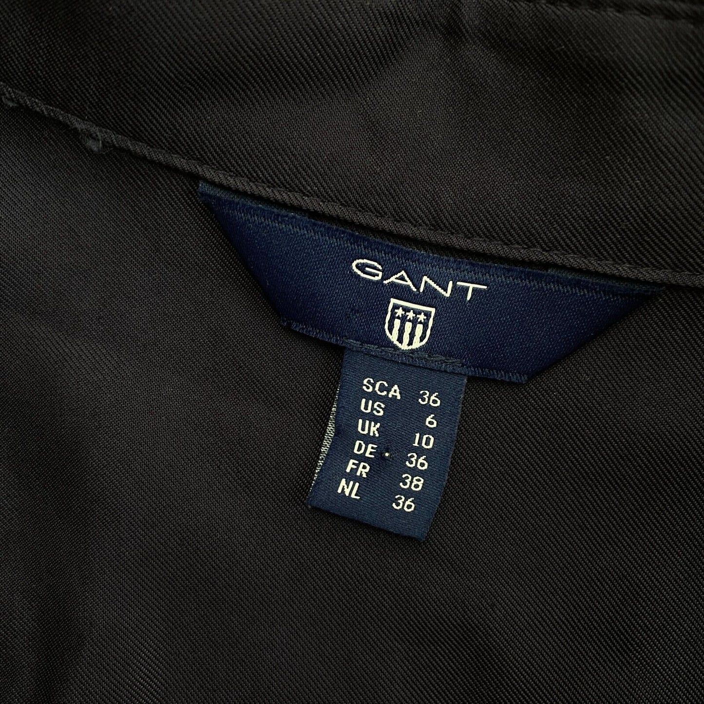 GANT Chemise longue en sergé bleu marine Taille EU 36 UK 10 US 6