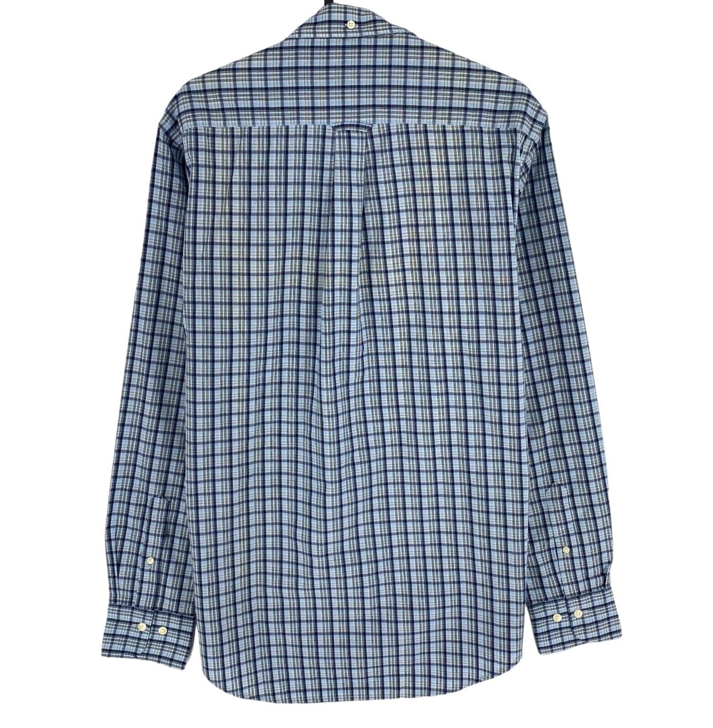 GANT Blue Tech Prep Indigo Check Regular Fit Shirt Size S 37/38 15