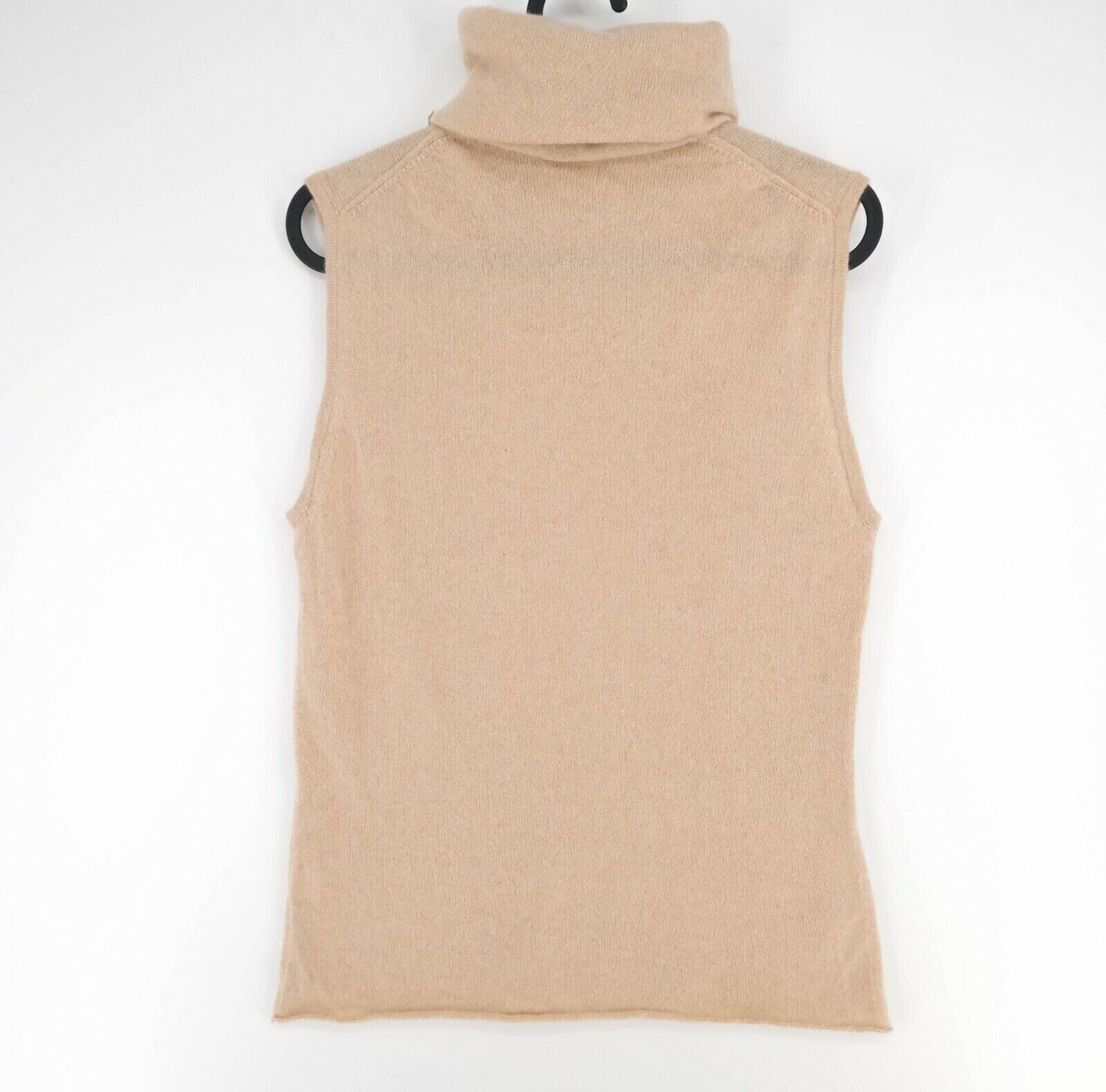 LANEROSSI Brown 100% Cashmere Roll Neck Vest Top Size 3 - L