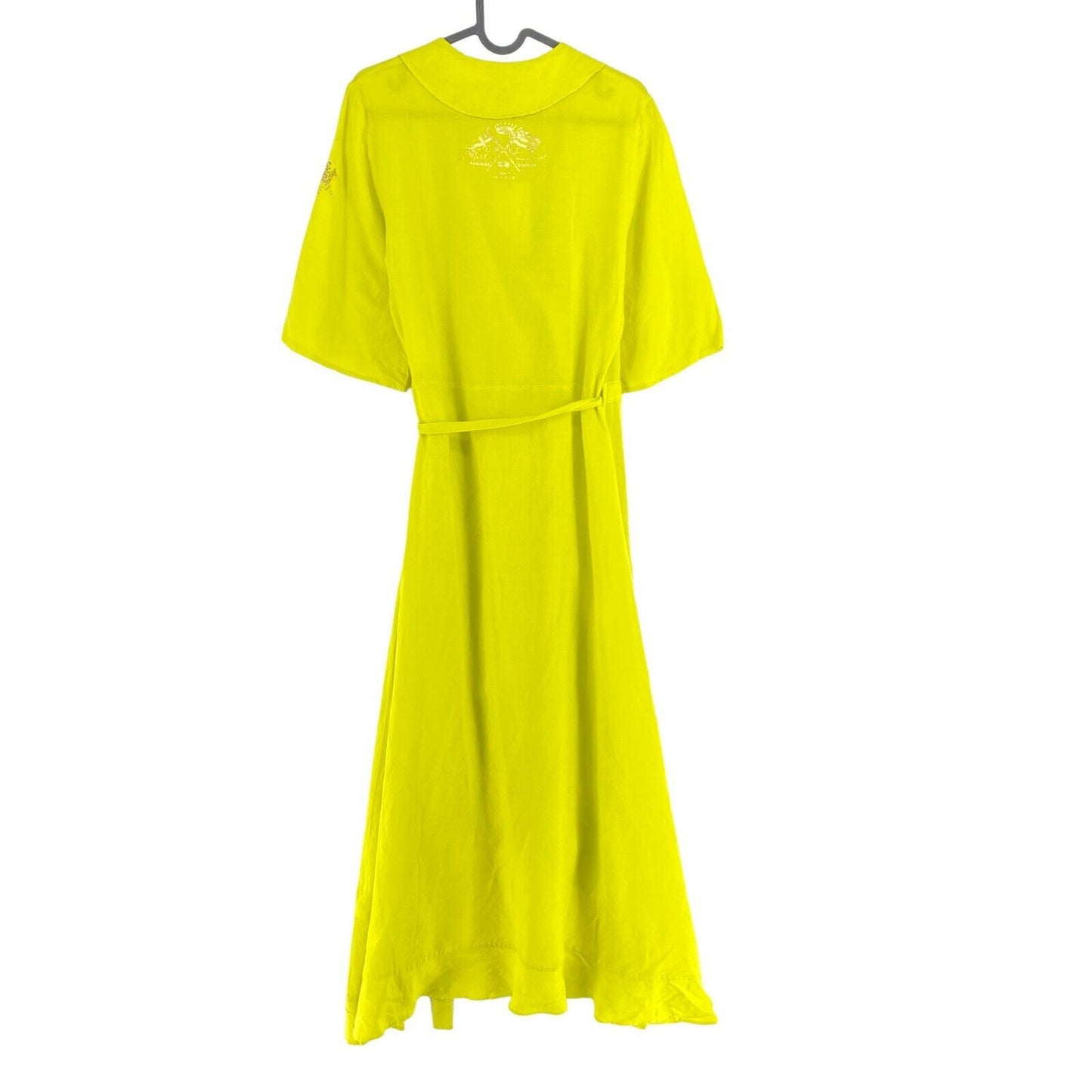 LA MARTINA Yellow Long Viscose Linen Wrap Up Dress Size 1 - XS