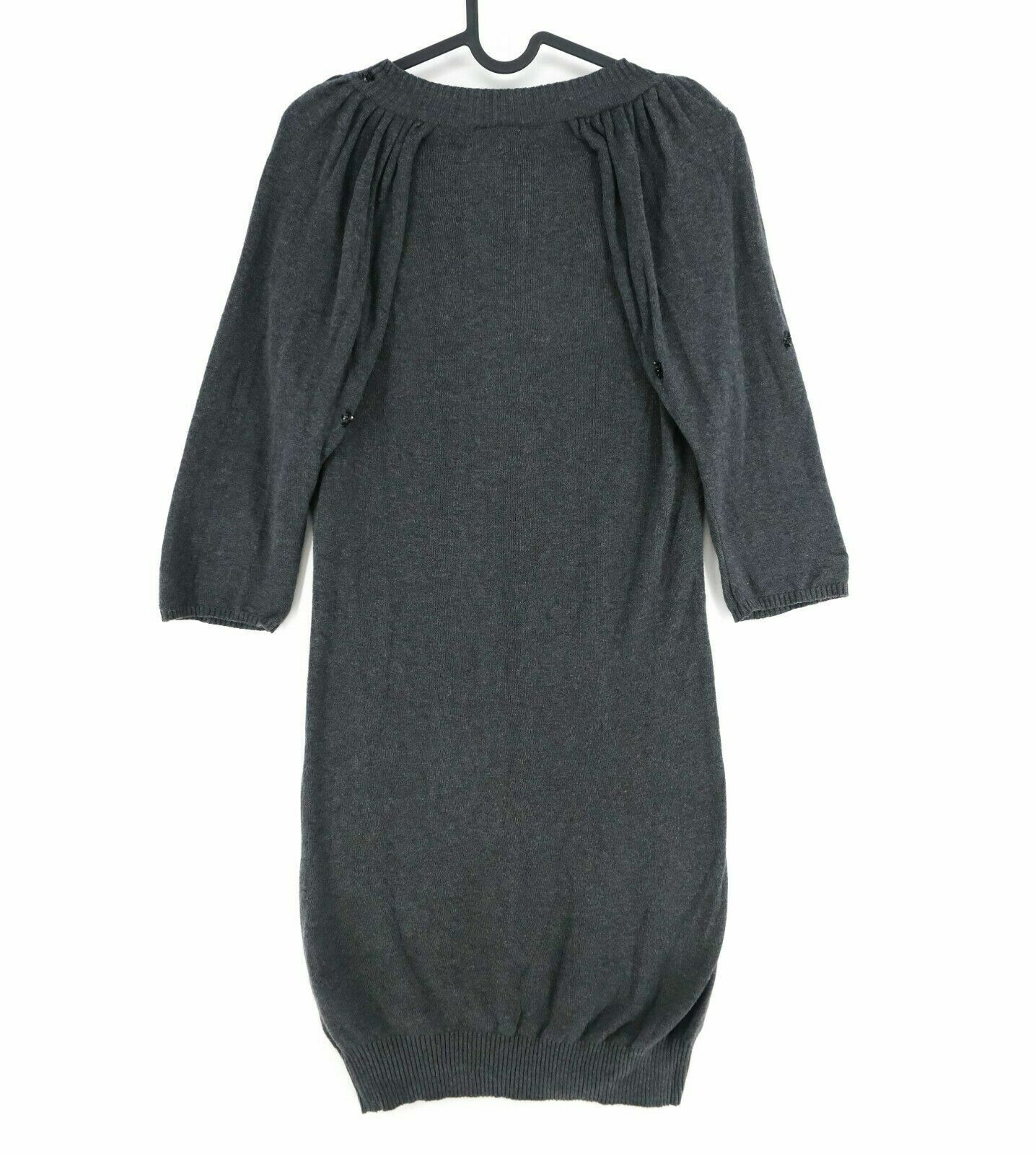 RELIGION Grey V Neck 100% Cotton Dress Size 1 - S 3 - L