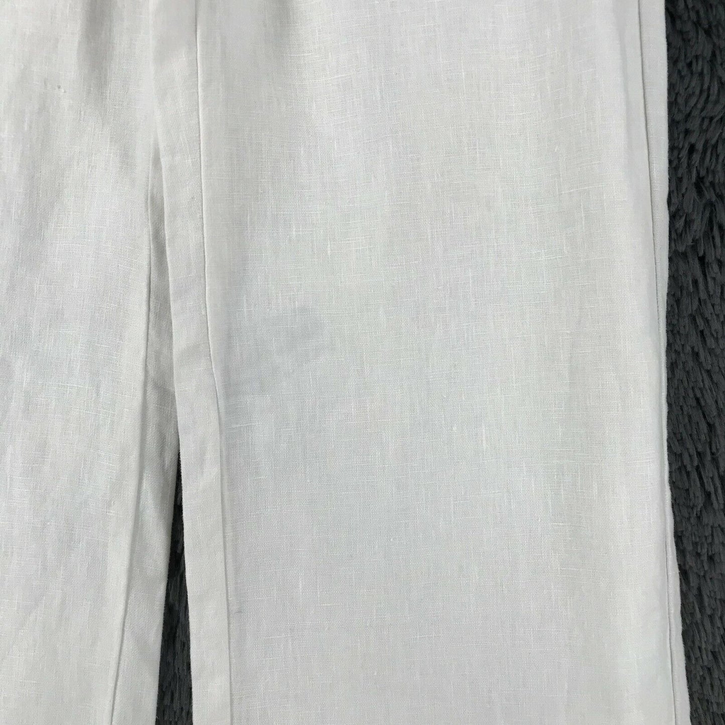 GURU Women White Loose Straight Fit Linen Trousers Size M W31