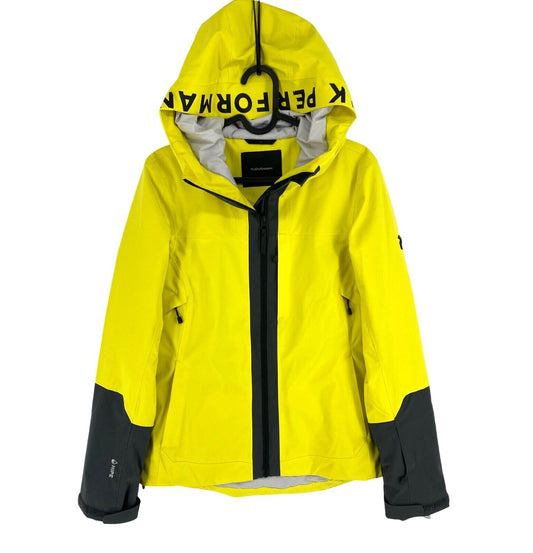 Peak Performance Women Yellow Rider HIPE RECCO Ski Hood Jacket Coat Size S