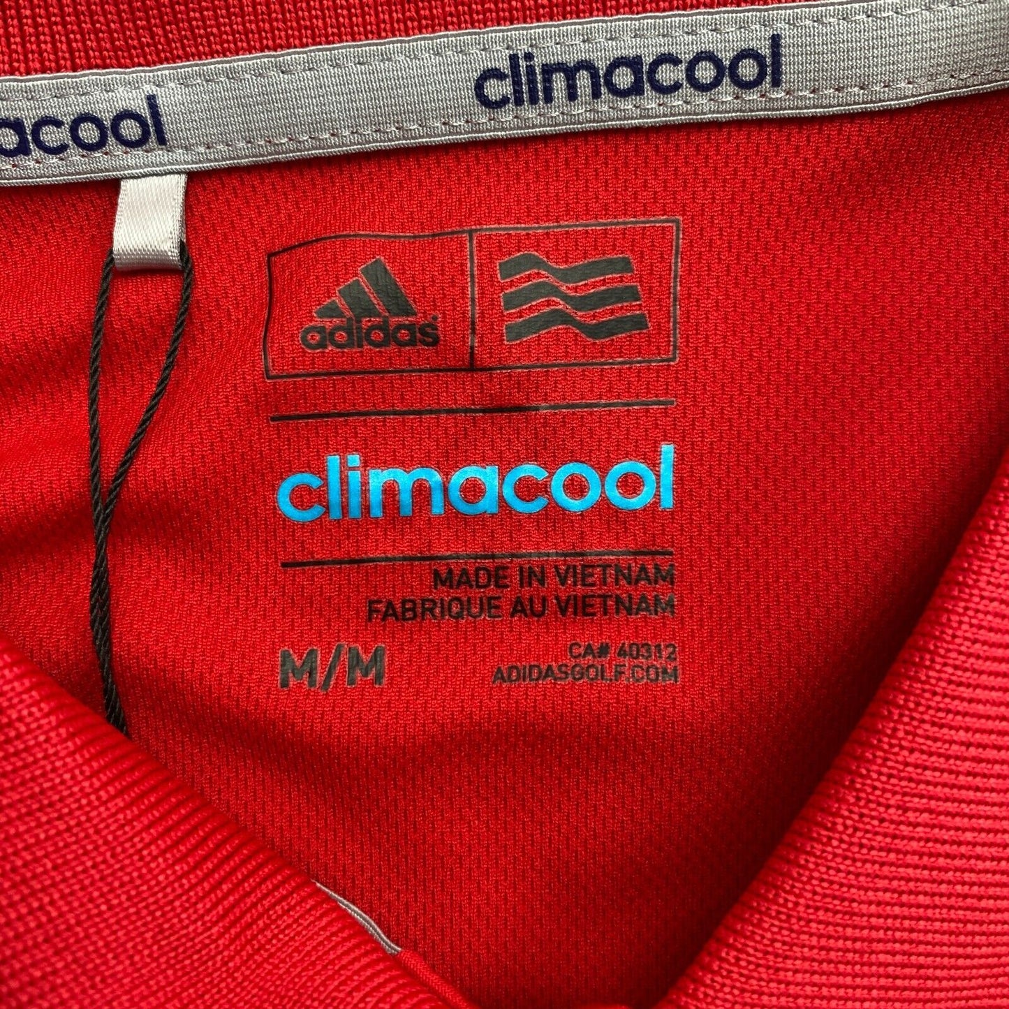 Adidas Golf Climacool Red 3 Stripe Polo Shirt Size M