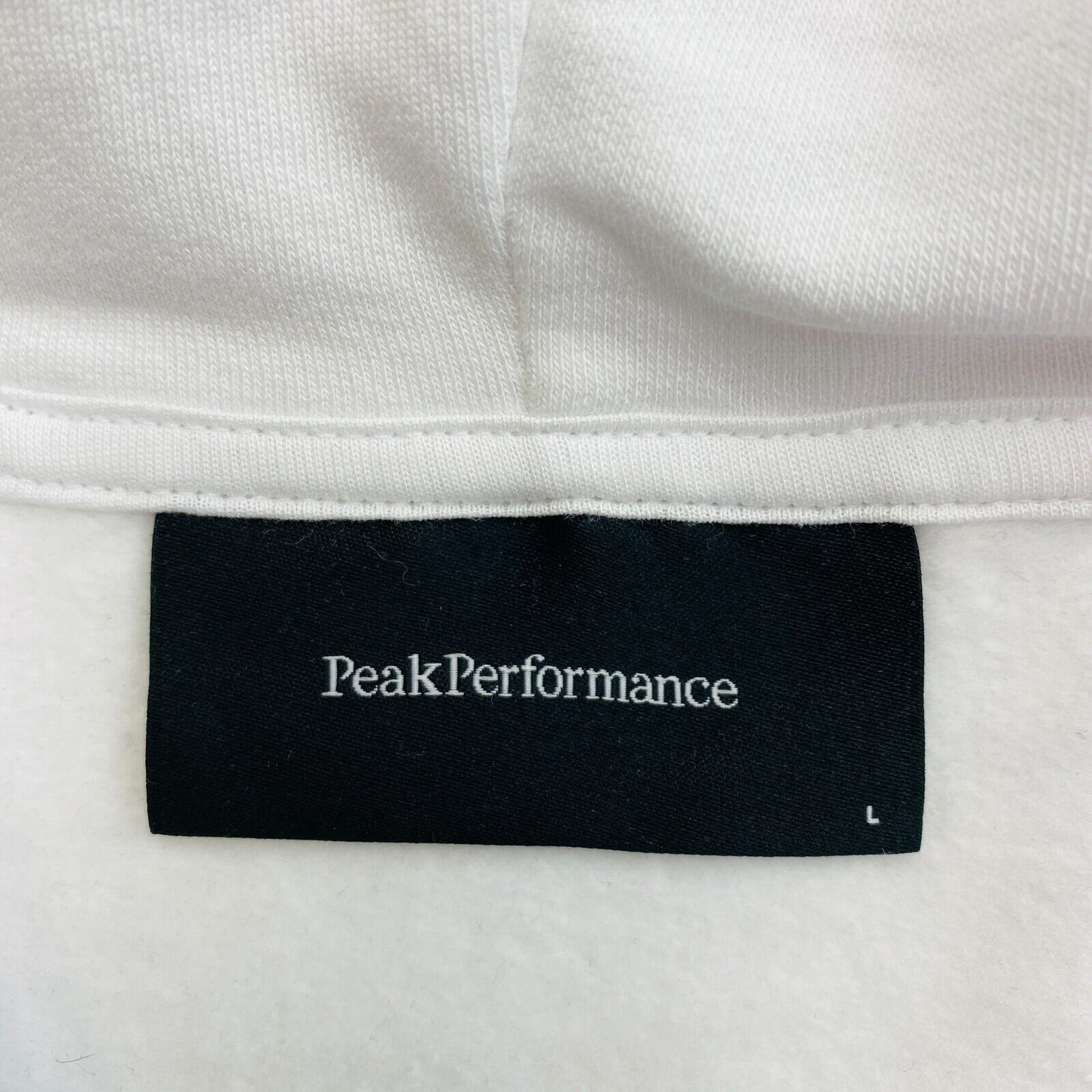 Peak Performance Women White Ground Full Zip Hoodie Sweater Jumper Size L