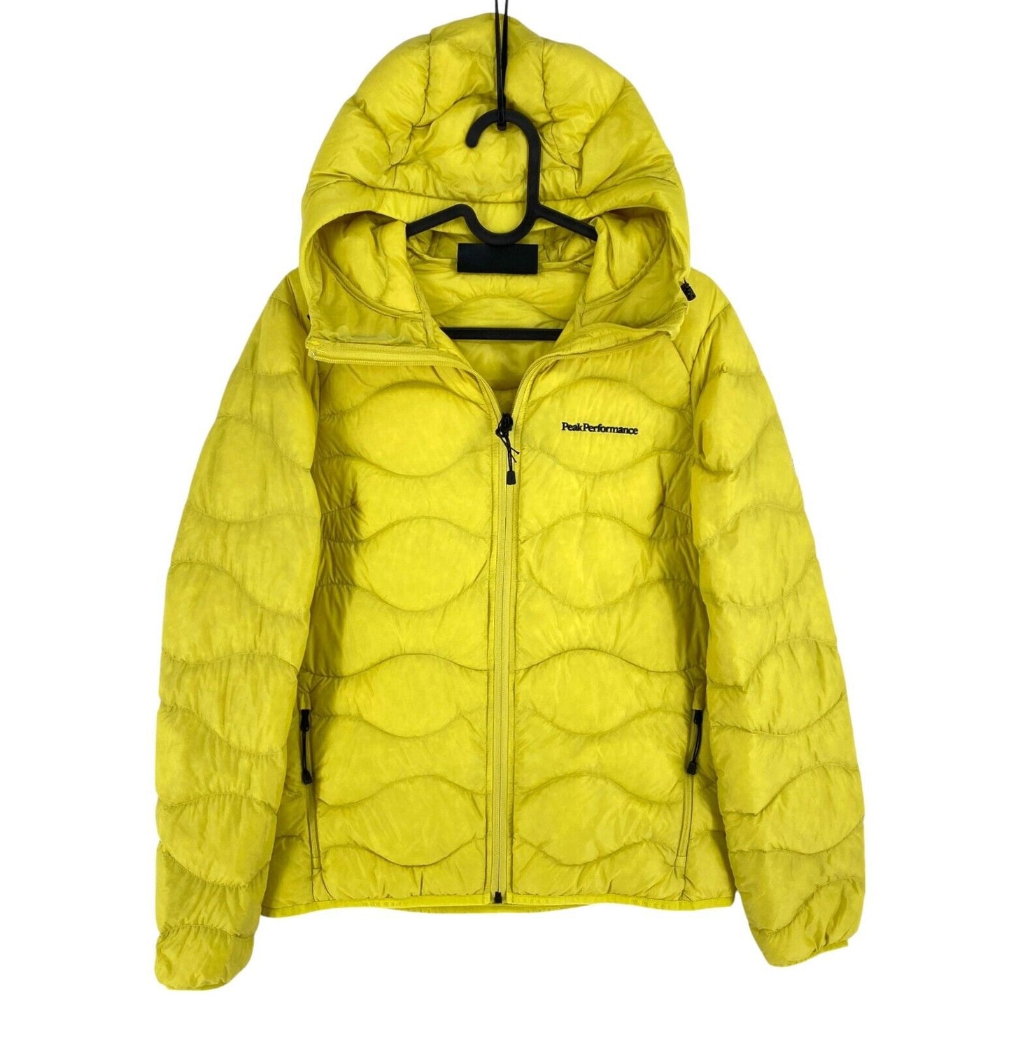 Peak Performance Women Yellow Helium Down Hooded Jacket Coat Size XS