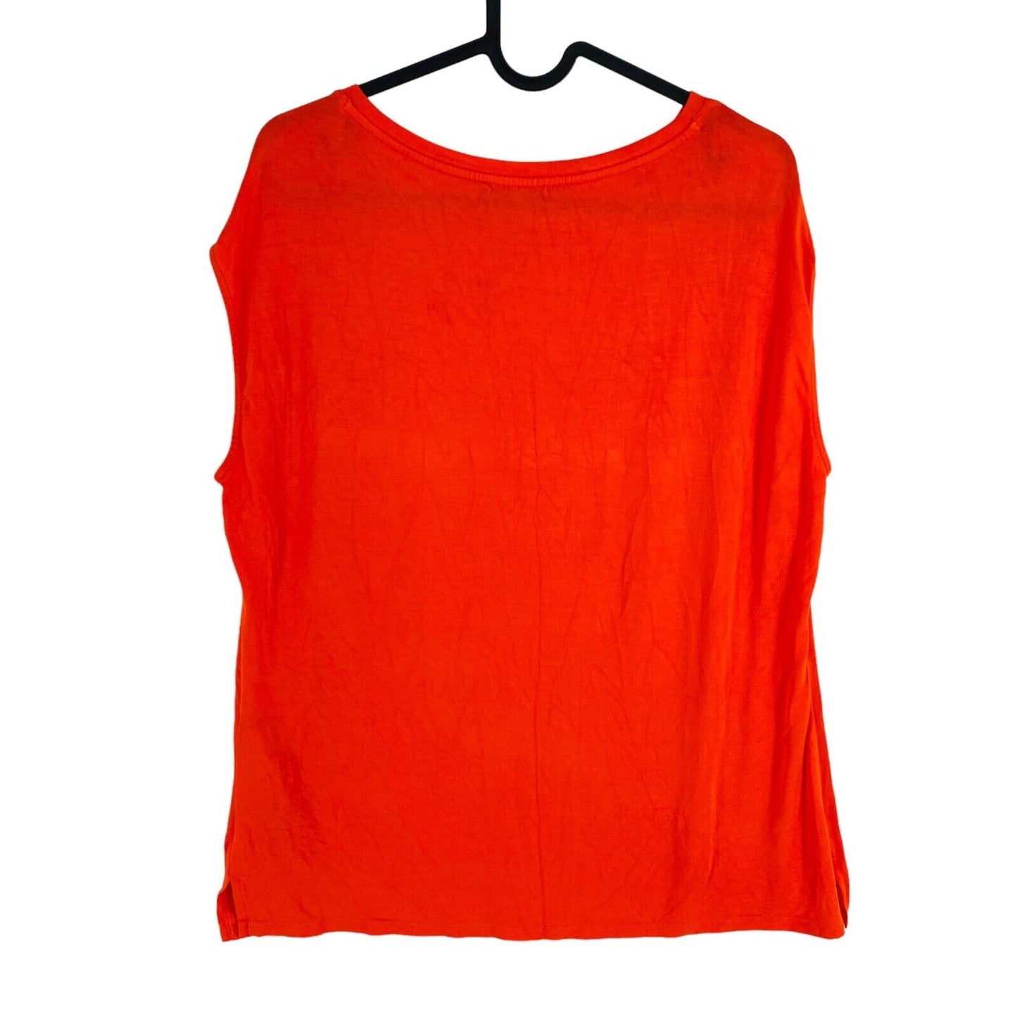 COMMA Women Orange Silk Sleeveless T Shirt Size EU 42 UK 16 US 12