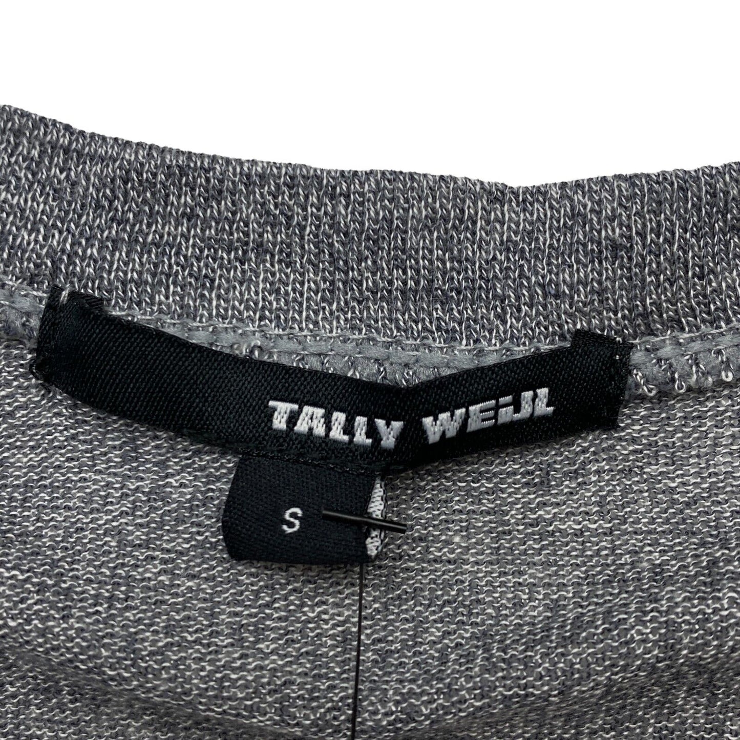 TALLY WEiJL Pull gris foncé à manches longues et col en V Taille S