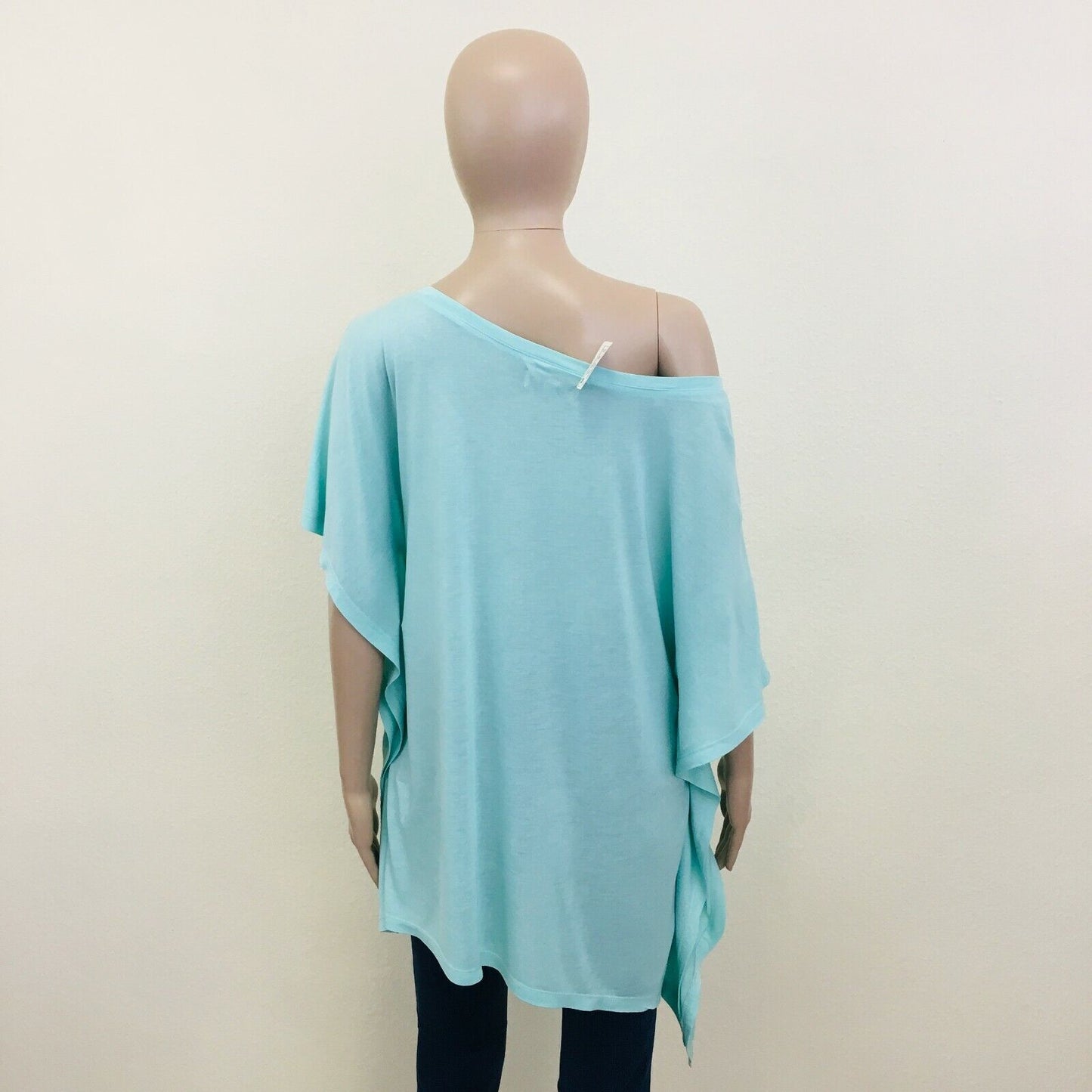 ZARA Blue Loose Fit Viscose T Shirt Top Blouse Size M