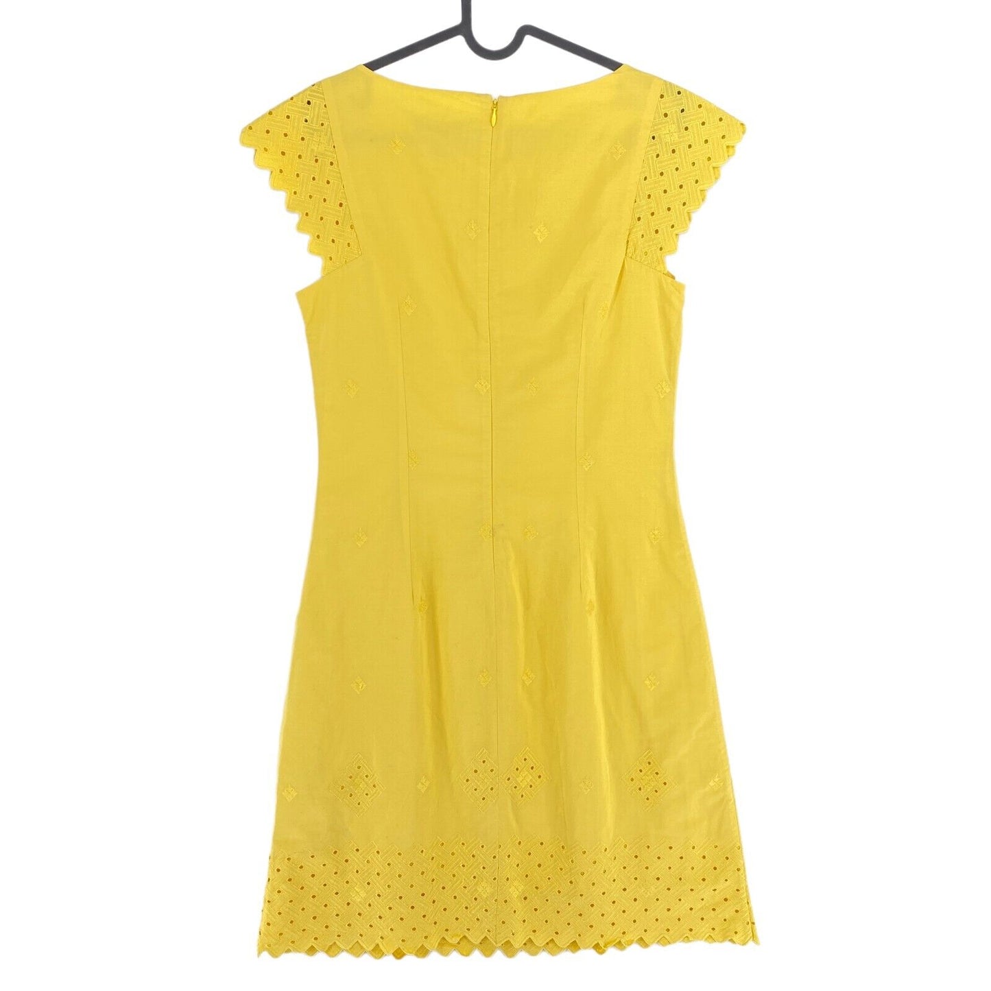 GANT Yellow Broderie Anglaise Crew Neck Dress Size EU 36 UK 8 US 6