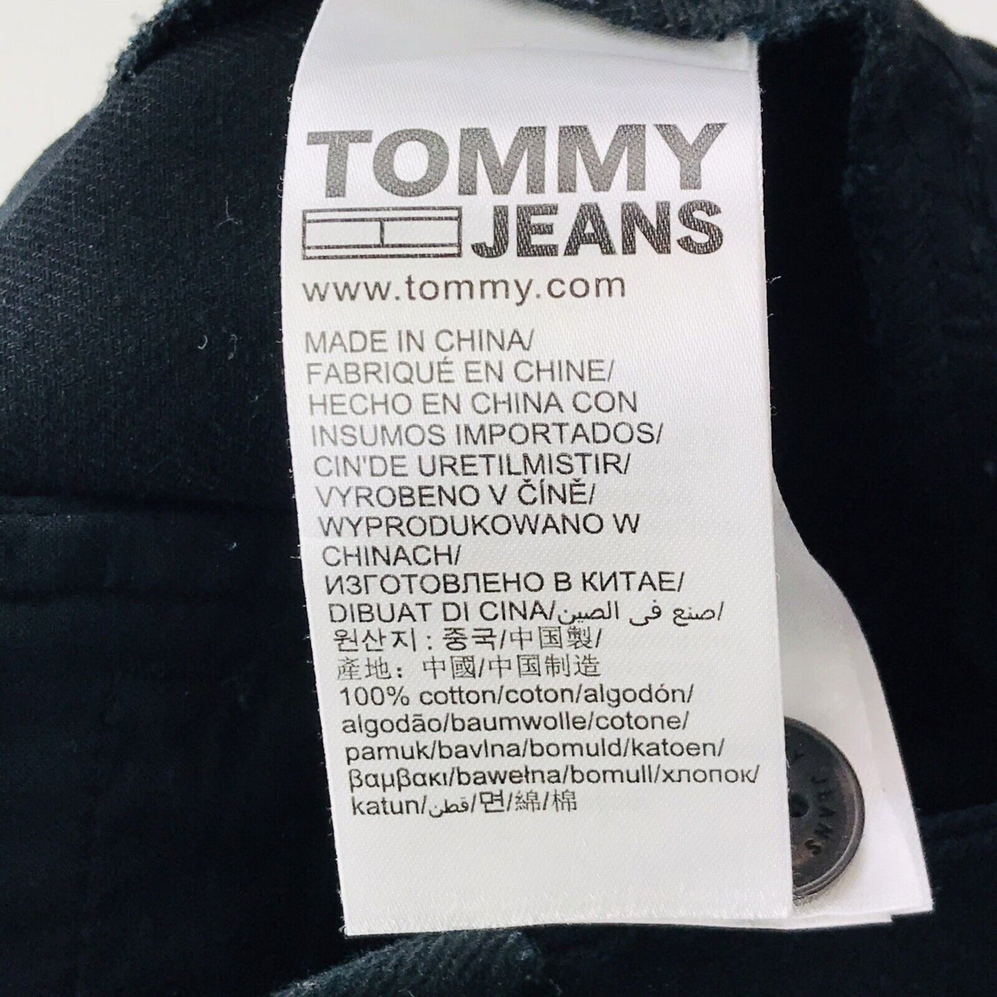 Tommy Jeans Women Black Baggy Loose Comfort Tapered Fit Jeans W25 L28