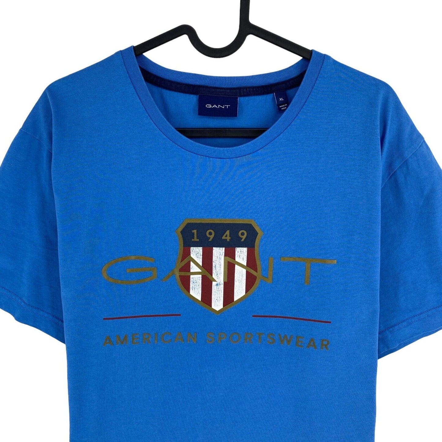 GANT Men Blue Archive Shield Crew Neck Short Sleeve T-Shirt Size XL