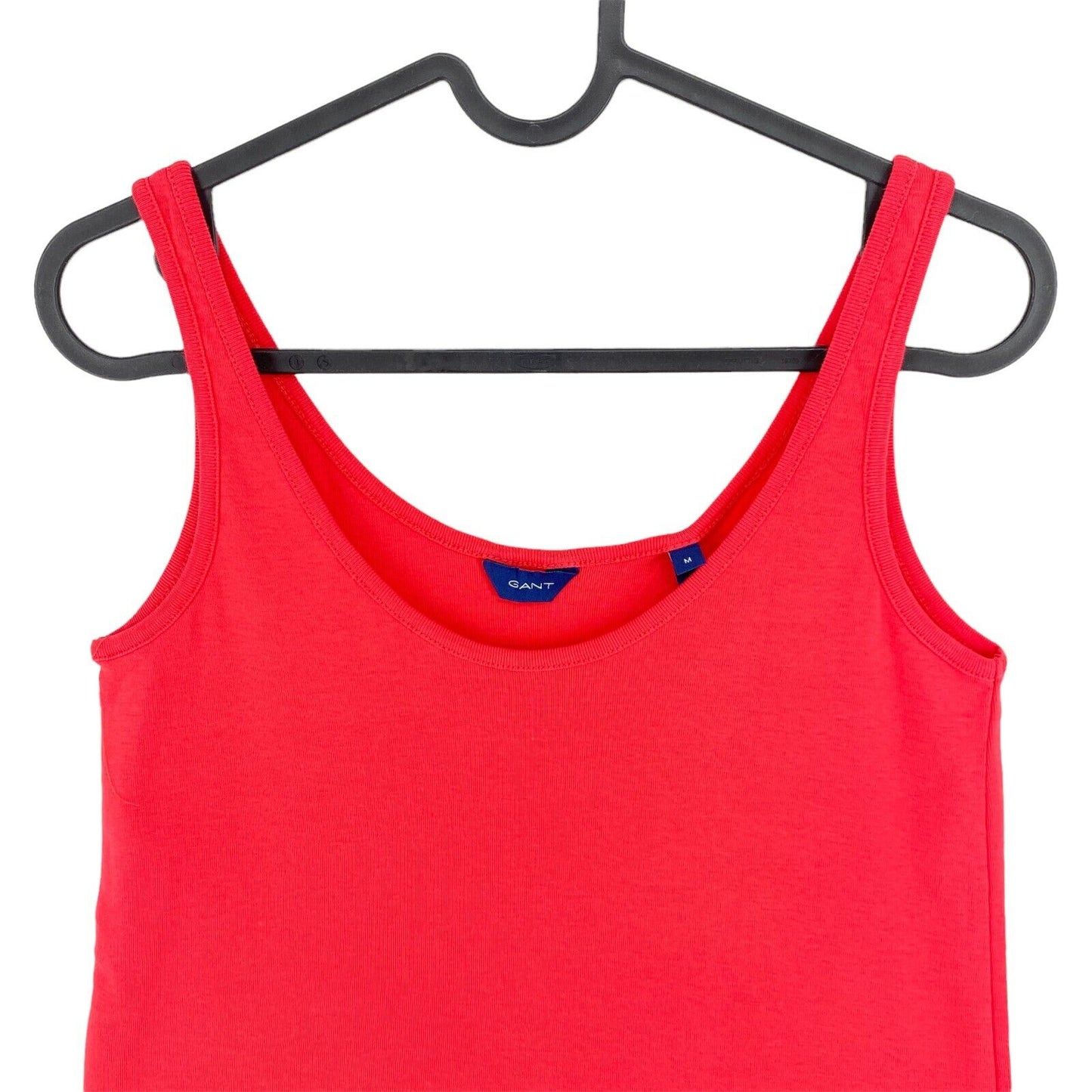 GANT Red 1 x 1 Rib Scoop Neck Tank Top Size L