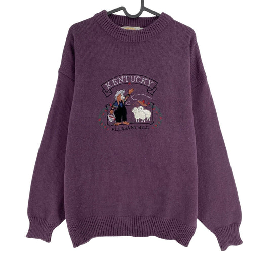 Cosby vintage Rétro années 90 Le grand pull violet extérieur Pull Taille L