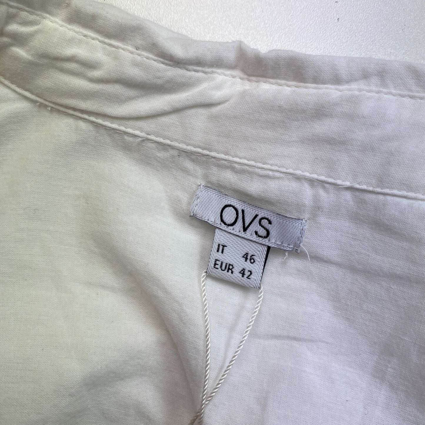 OVS White 100% Cotton Long Sleeves Shirt Size EU 42 UK 14 US 10