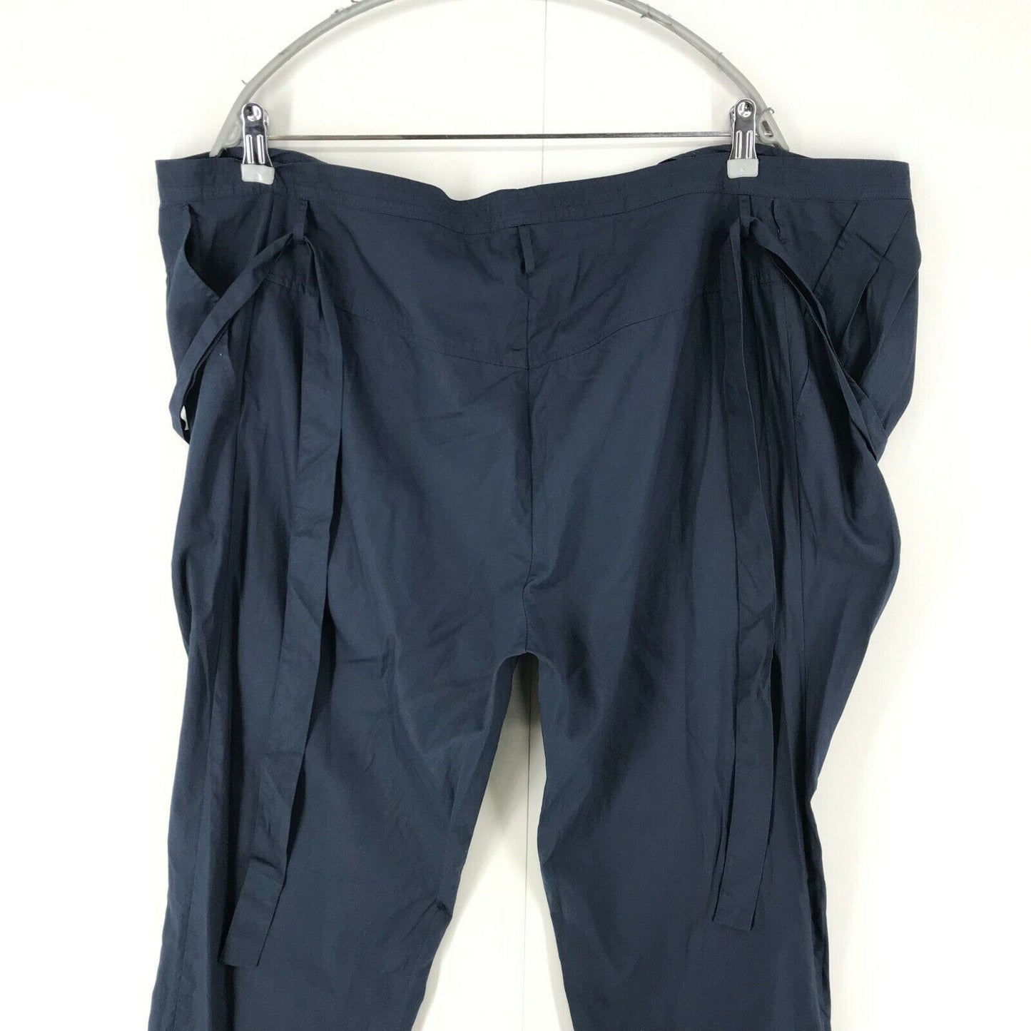 SNOB Women Dark Blue Tapered Fit Adjustable Waist Trousers Size M