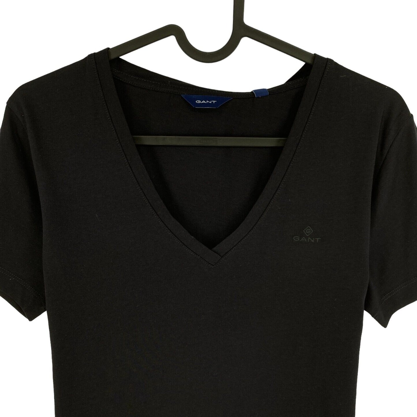 GANT T-shirt noir original à col en V Taille XS