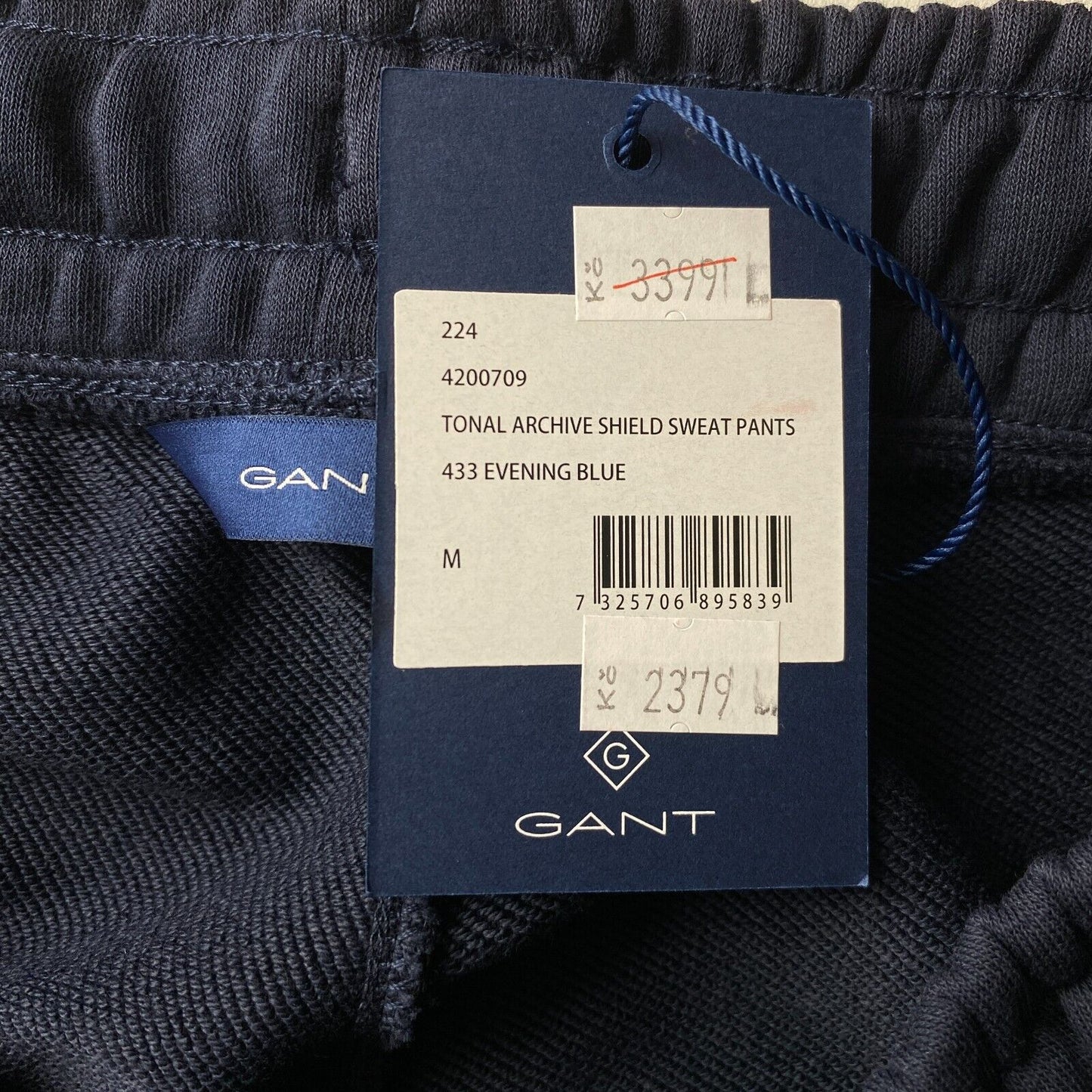 GANT Women Dark Blue Regular Fit Cuffed Sweat Pants Trousers Size M