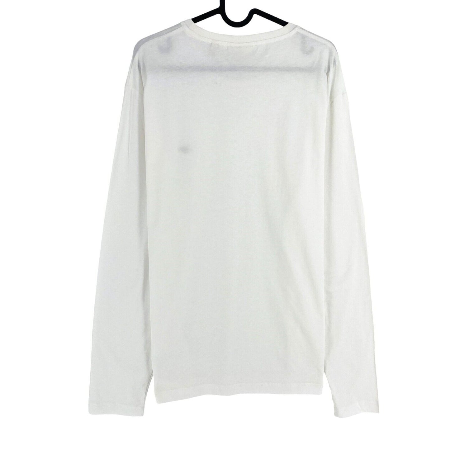 GANT Men White Reg Shield Crew Neck Long Sleeve T Shirt Size XL