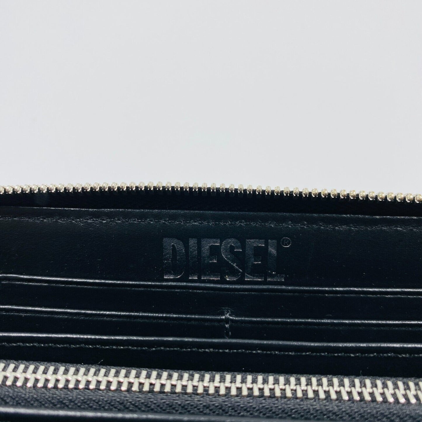 DIESEL Black Women Zip Around Logo Leather Wallet