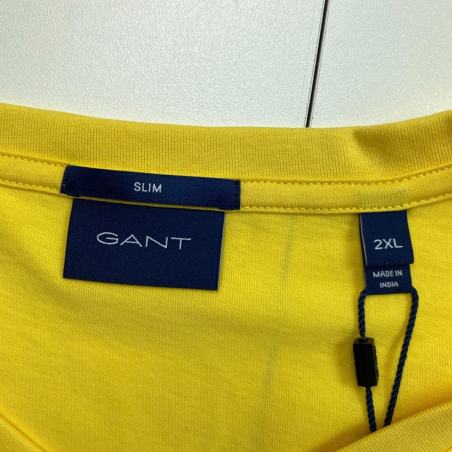 GANT Yellow Original Slim Fit V Neck Short Sleeves T Shirt Size 2XL XXL