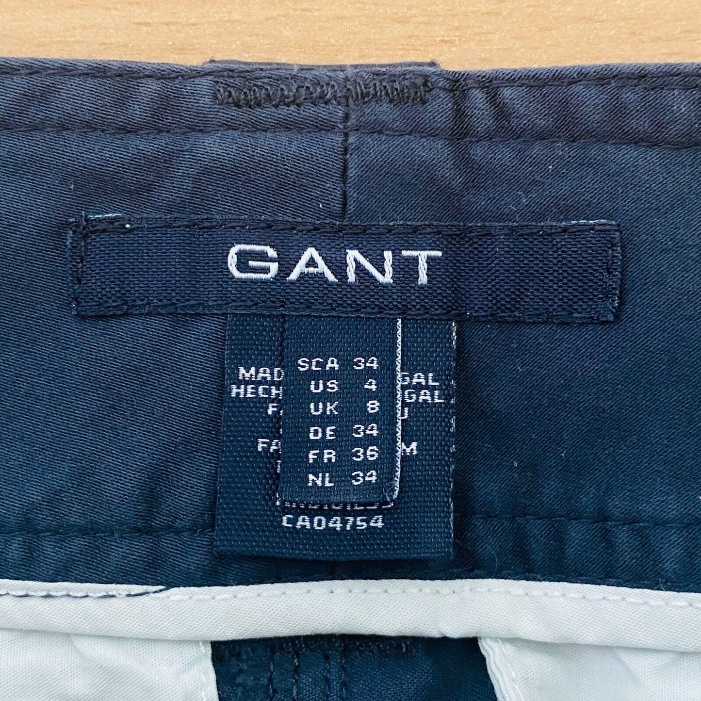 GANT Women Dark Blue Regular Wide Leg Fit Trousers Size EUR 34 UK 8 US 4 W28