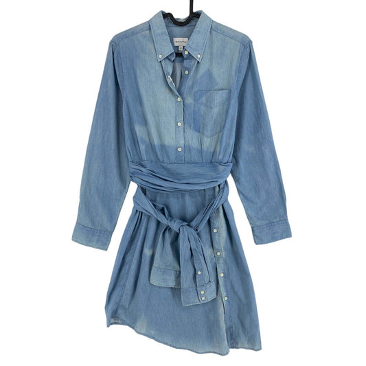 GANT Rugger Blue SMILLE Luxury Long Sleeves Shirt Dress Size S