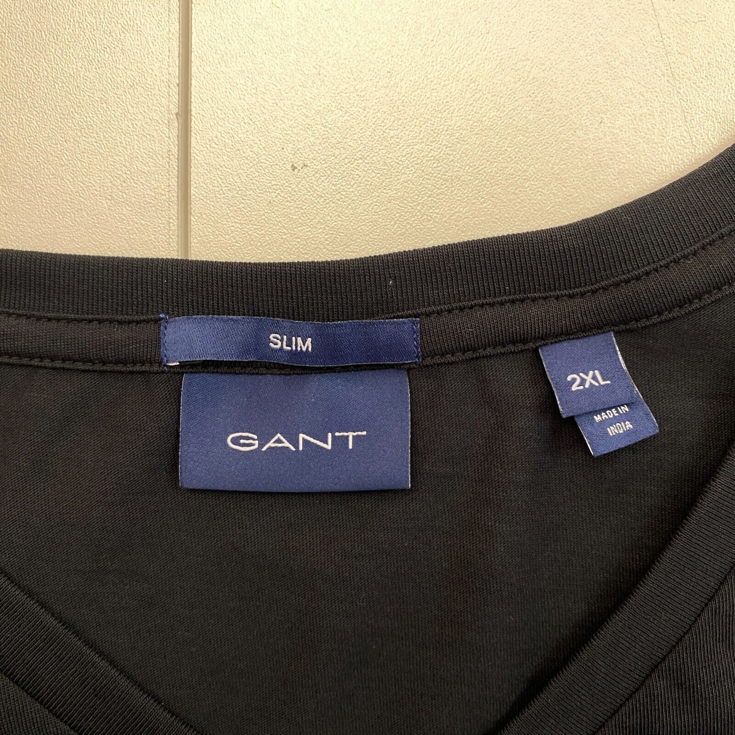 GANT Men Black Slim Fit V Neck Short Sleeves T Shirt Size 2XL XXL