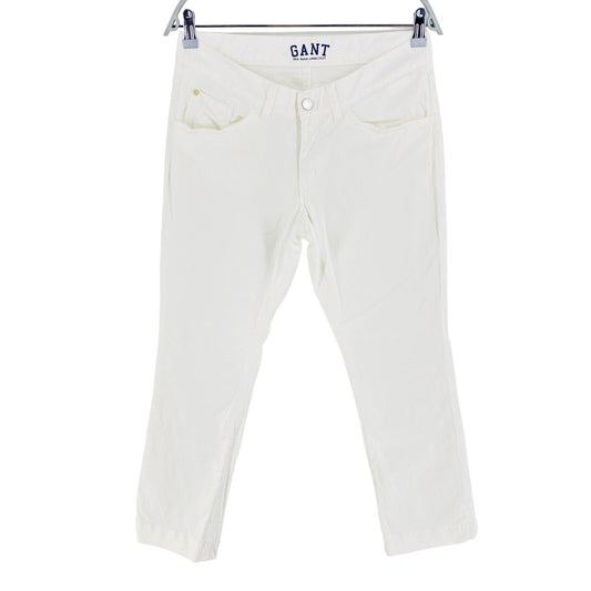 GANT Damen Weiße verkürzte Slim Twill-Chinohose Hose Größe W30