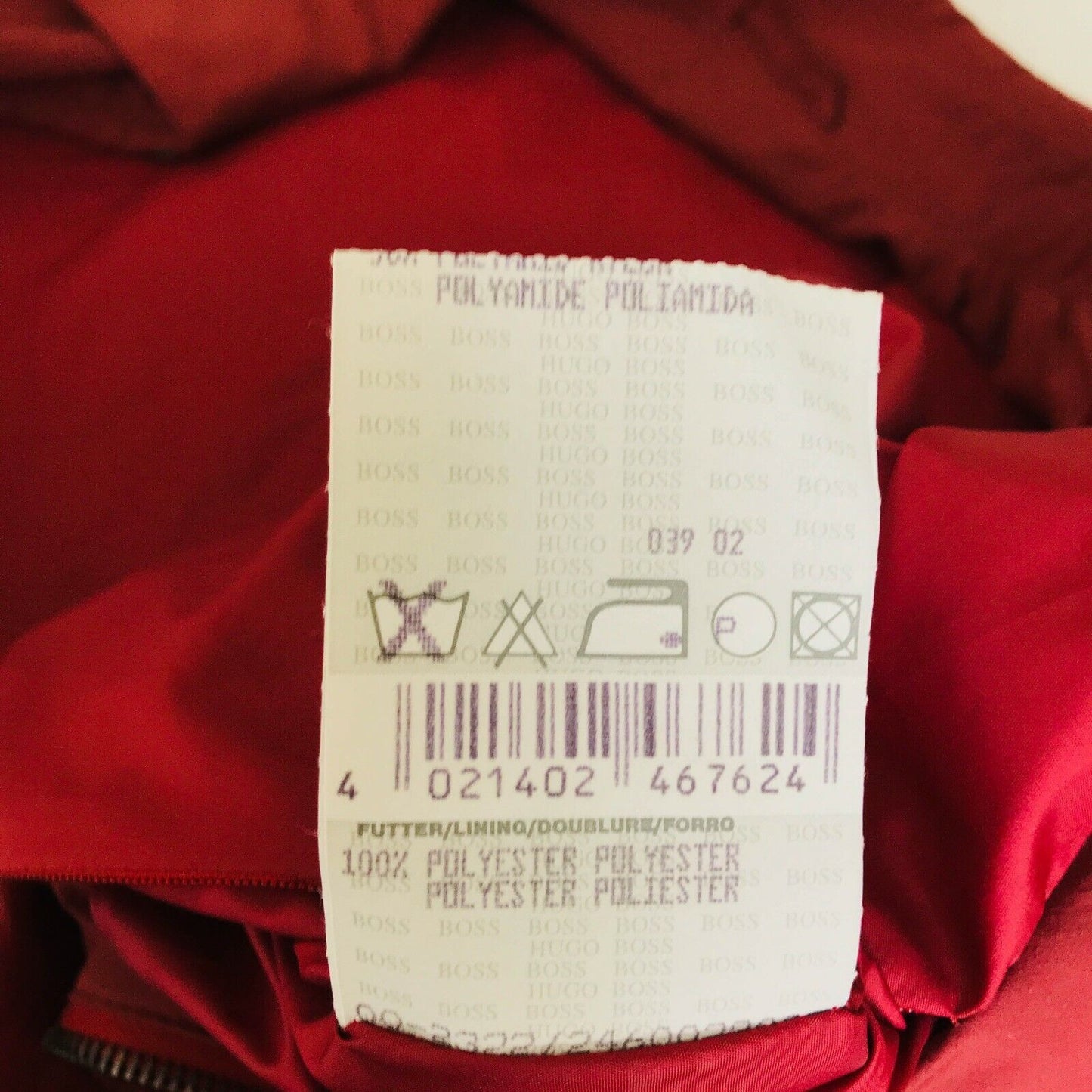 HUGO BOSS Cardy Red Jacket Coat Size EUR 54 US UK 44