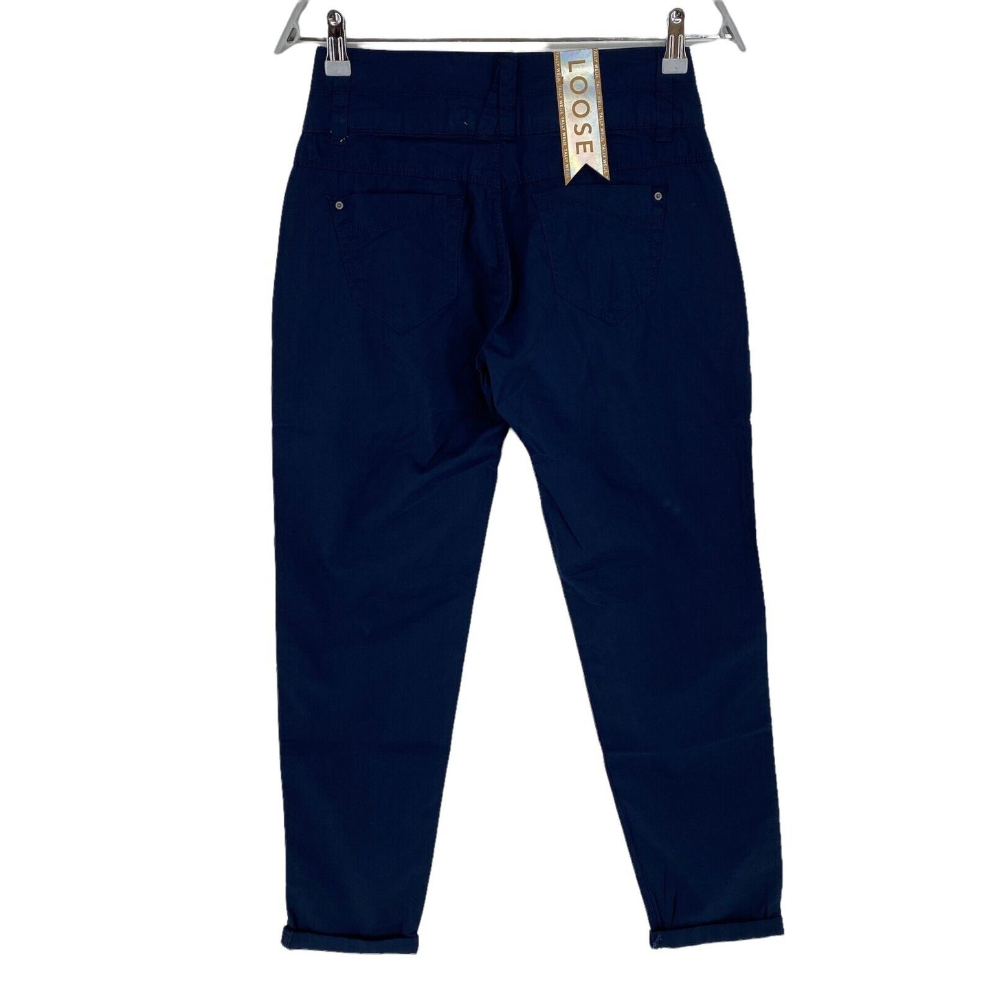 TALLY WEiJL Pantalon 100% Coton Bleu Marine Taille 34 W26 L32 38 W29 L32