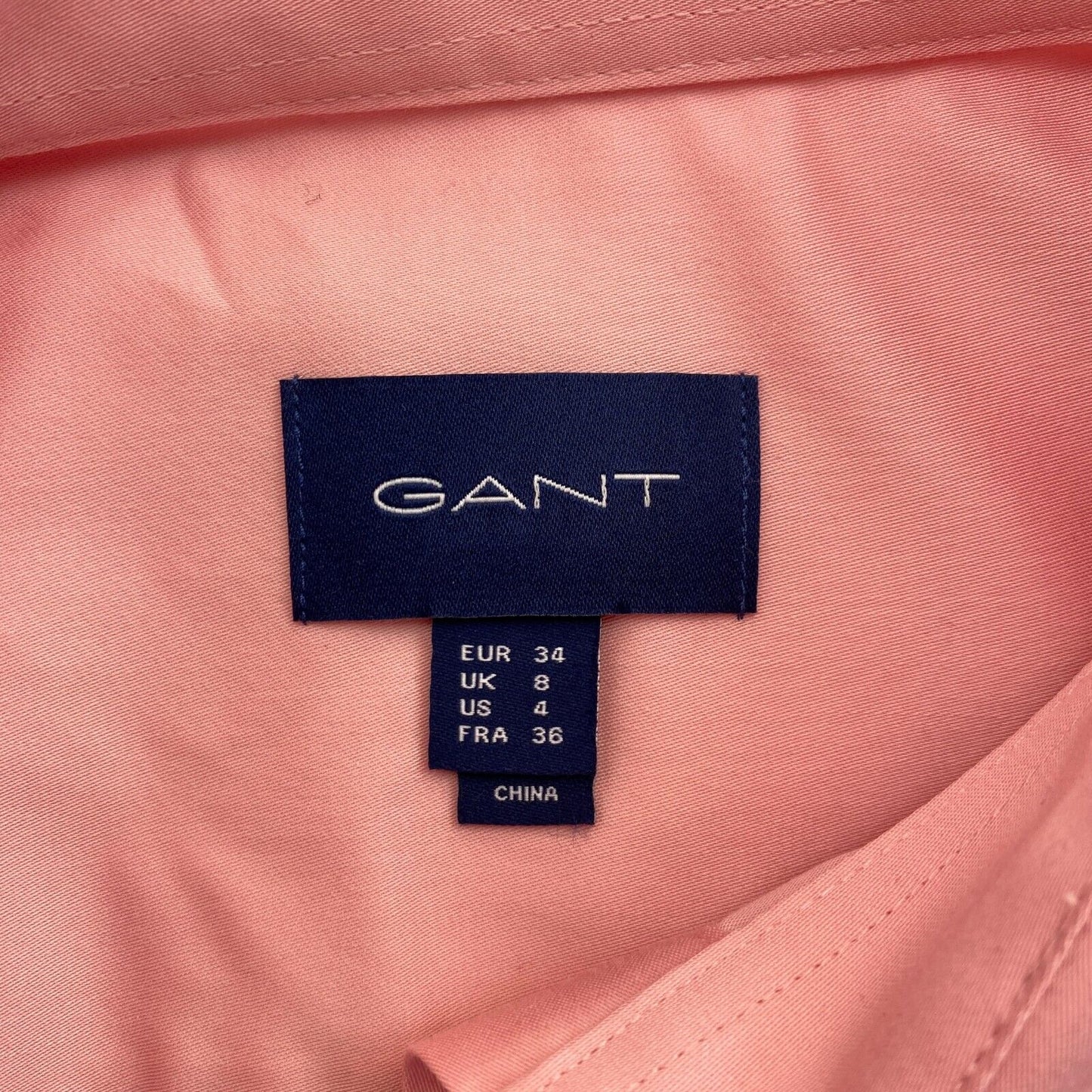 GANT Rosa Feinsatin Hemd Größe EU 34 UK 8 US 4