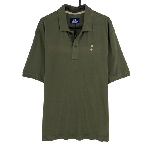 LA MARTINA Green Cotton Piquet Short Sleeves Polo Shirt Size L