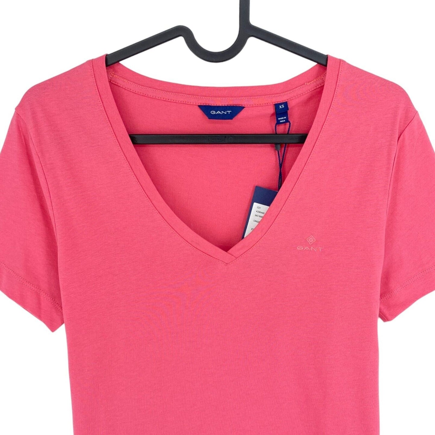 GANT Women Pink Original V Neck Short Sleeve T Shirt Size XS