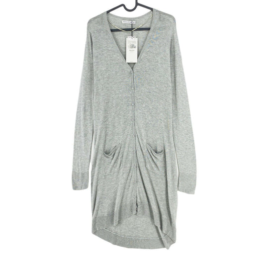 BERSHKA Grey Long Cardigan Sweater Jumper Size L