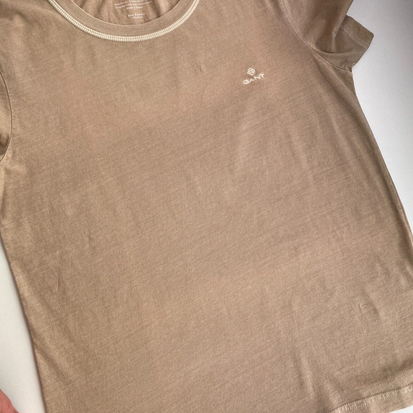 GANT Women Brown Sun Faded Crew Neck Short Sleeve T Shirt Size XS