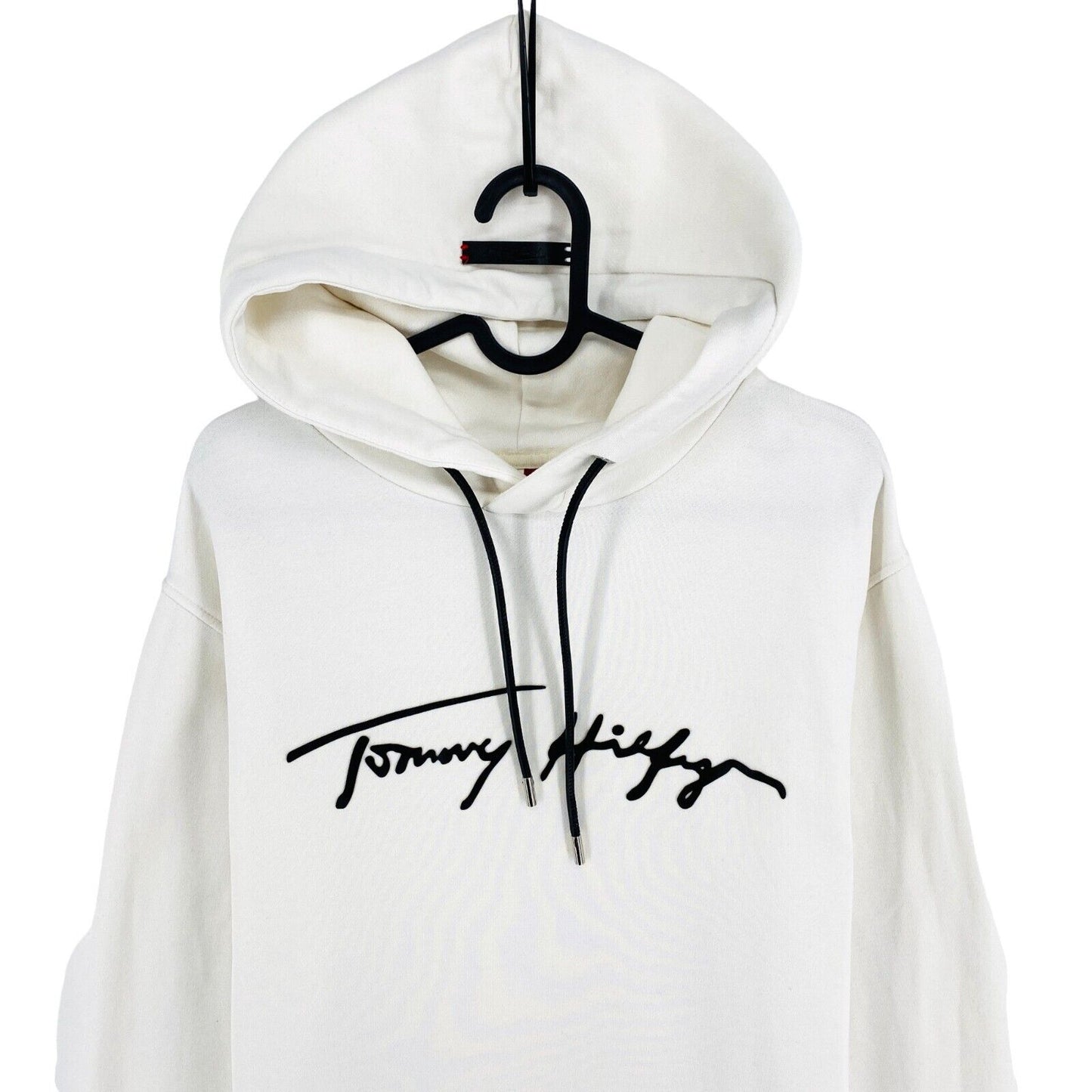 Tommy Hilfiger White Men Signature Hoodie Jumper Sweater Size XL