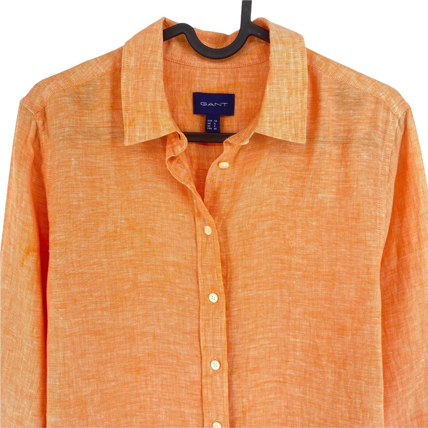 GANT Orange 100% Linen Shirt Size EU 34 UK 6 US 4