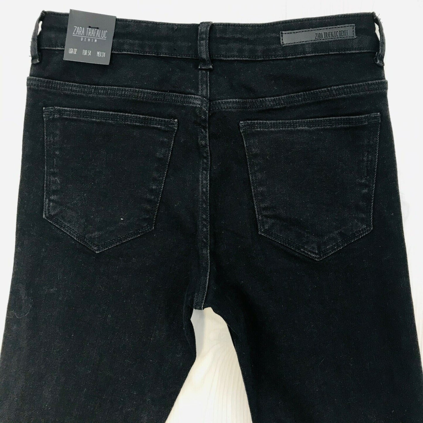 ZARA Trafaluc Women's Black Pants Trousers Jeans Size EUR 34 USA 2 W24